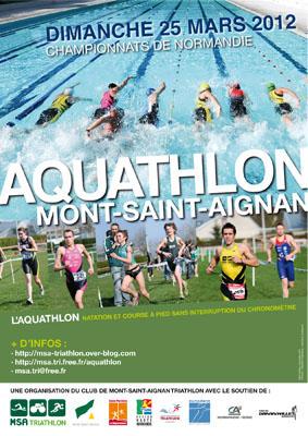 Championnat de Normandie d'aquathlon à Mt St Aignan: La pression monte pour Samy et Joé.