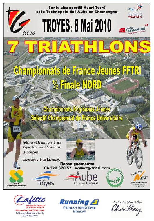 Demi-finale des championnats de France de triathlon à Troyes.