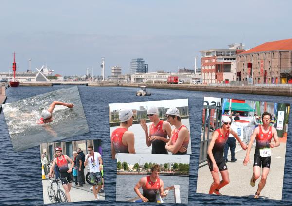 Triathlon des docks du Havre: Samy en solo puis en équipier.
